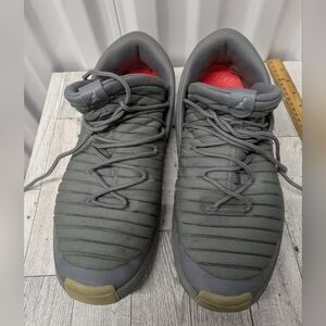 Jordan Gray Sneakers with Red Highlights